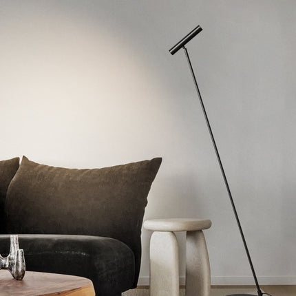 Kimphoria Modern Minimalist Brass / Matte Black Floor Lamp, 3 Color Dimmable, Rotatable Head