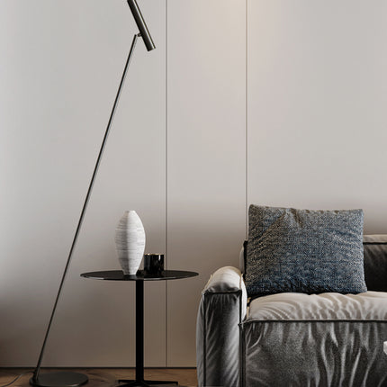 Kimphoria Modern Minimalist Brass / Matte Black Floor Lamp, 3 Color Dimmable, Rotatable Head