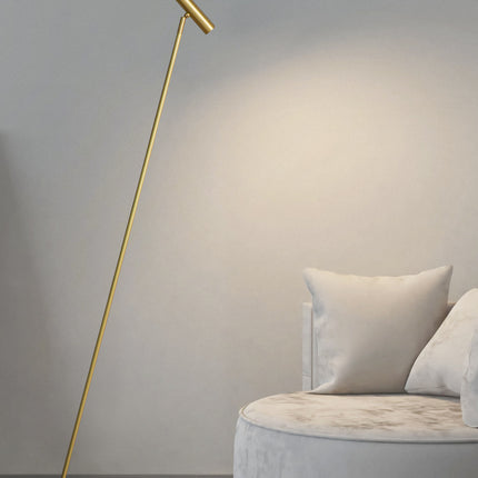 Kimphoria Modern Minimalist Brass / Matte Black Floor Lamp, 3 Color Dimmable, Rotatable Head
