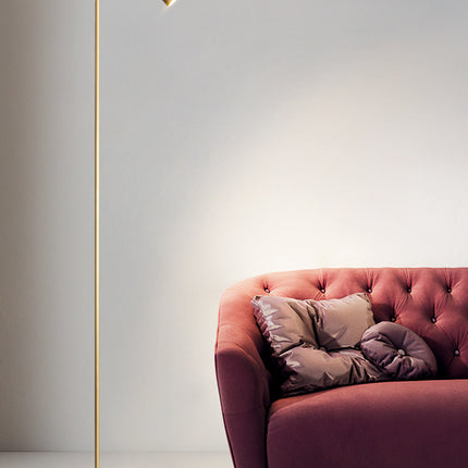 Kimphoria Modern Minimalist Brass / Matte Black Floor Lamp, 3 Color Dimmiable, Eye caring, Rotatable Head