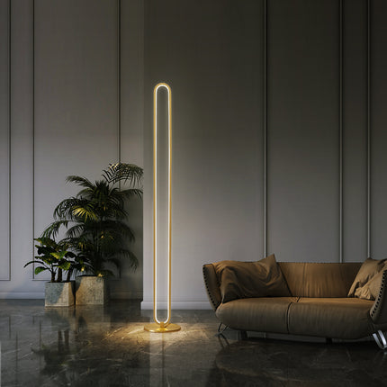 Kimphoria Modern Minimalist Brass Floor Lamp, 3 Color Dimming up, Memory function, Eye caring