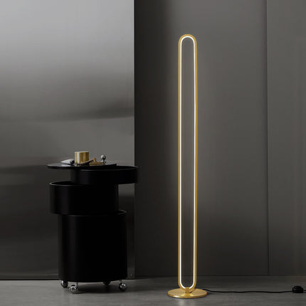 Kimphoria Modern Minimalist Brass Floor Lamp, 3 Color Dimming up, Memory function, Eye caring