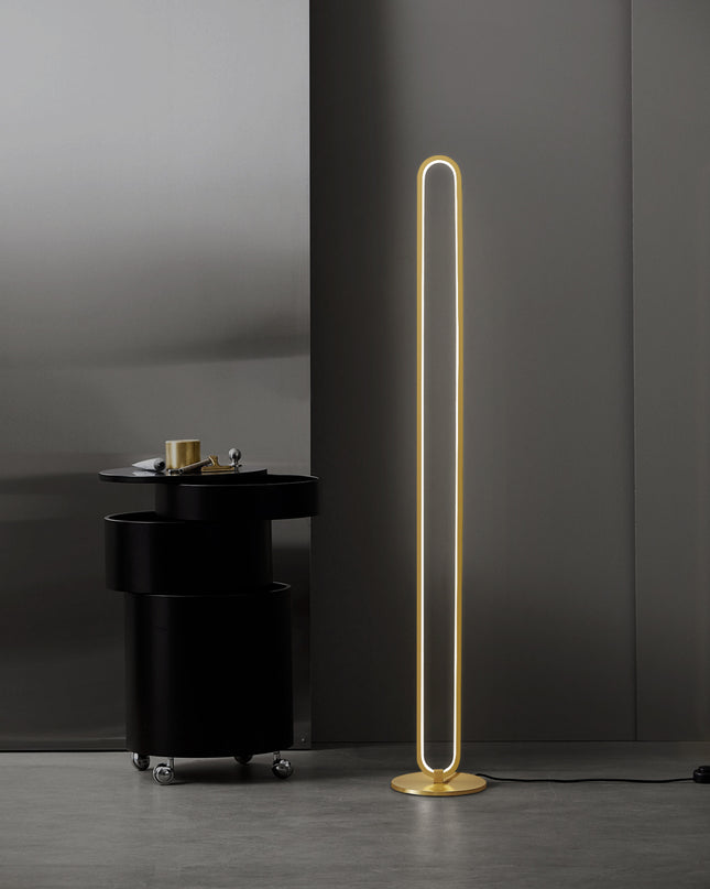 Kimphoria Modern Minimalist Brass Floor Lamp, 3 Color Dimming up, Memory function, Eye caring
