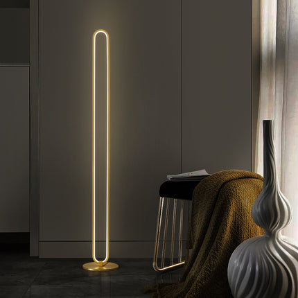 Kimphoria Modern Minimalist Brass Floor Lamp, 3 Color Dimming up, Memory function, Eye caring