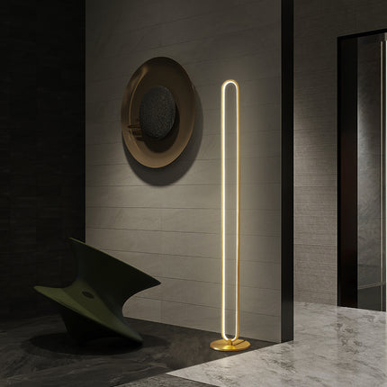 Kimphoria Modern Minimalist Brass Floor Lamp, 3 Color Dimming up, Memory function, Eye caring