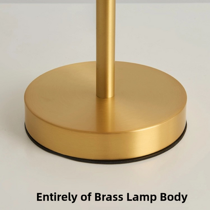 Kimphoria Traditional Brass & Glass Table Lamp, 3 Color Dimmable
