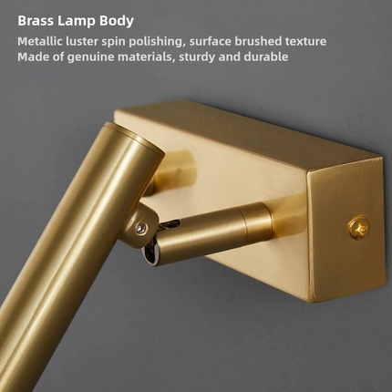 Kimphoria Brass / Matte Black Wall Sconce, Rotatable Head, CREE Light Source