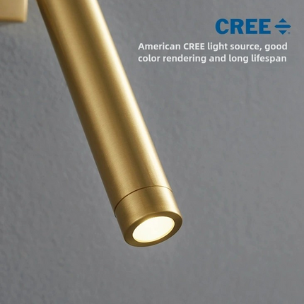 Kimphoria Brass / Matte Black Wall Sconce, Rotatable Head, CREE Light Source