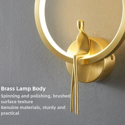 Kimphoria Brass / Matte Black Wall Sconce, 3 Color Dimmable