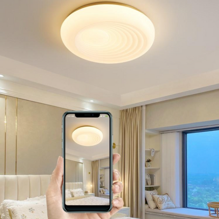 Kimphoria Modern Minimalist 3 Color Dimmable Ripple Brass / Matte Black Flush Mount