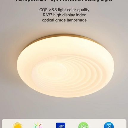 Kimphoria Modern Minimalist 3 Color Dimmable Ripple Brass / Matte Black Flush Mount