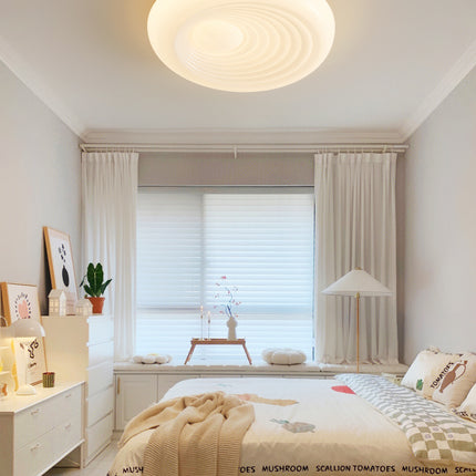 Kimphoria Modern Minimalist 3 Color Dimmable Ripple Brass / Matte Black Flush Mount