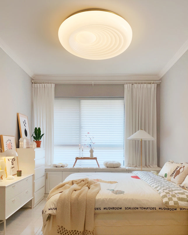 Kimphoria Modern Minimalist 3 Color Dimmable Ripple Brass / Matte Black Flush Mount