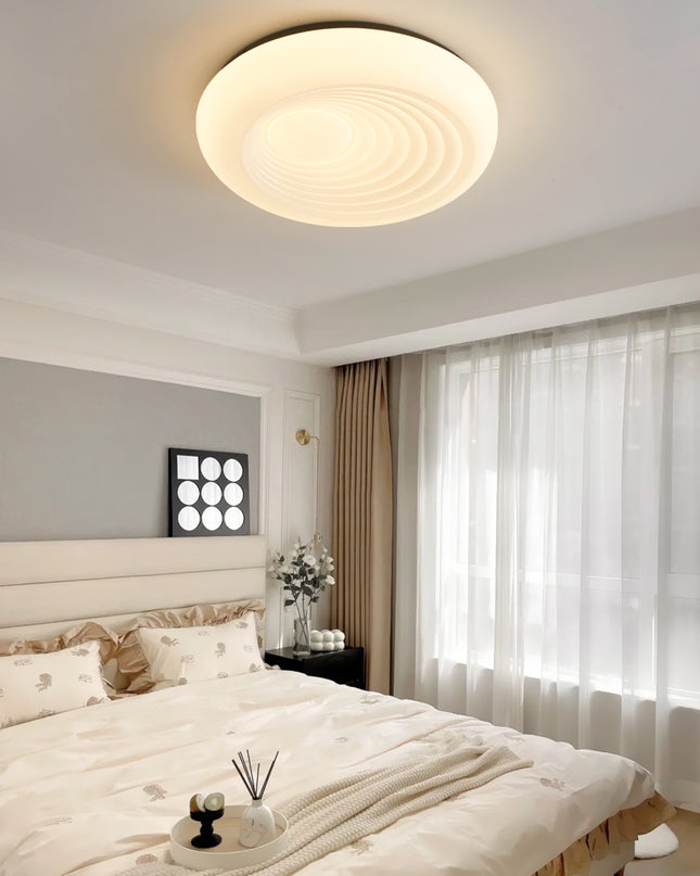 Kimphoria Modern Minimalist 3 Color Dimmable Ripple Brass / Matte Black Flush Mount