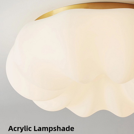 Kimphoria Modern Minimalist Brass Acrylic LED Flush Mount Lighting