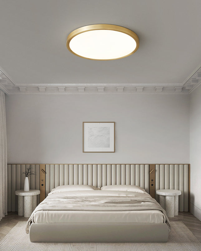 Kimphoria Modern Minimalist 3 Color Dimmable Brass Acrylic Flush Mount