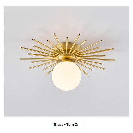 Kimphoria Mid-Century Brass / Blacken Gold Flush Mount