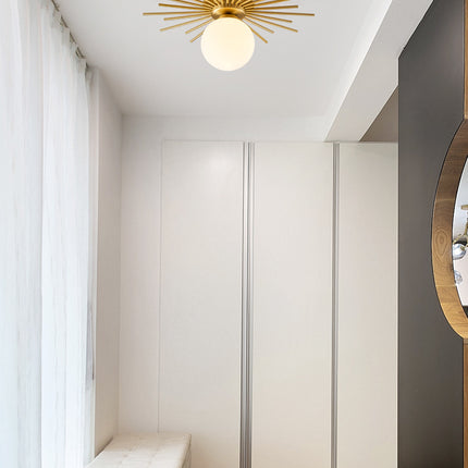 Kimphoria Mid-Century Brass / Blacken Gold Flush Mount