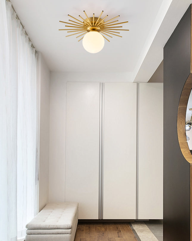 Kimphoria Mid-Century Brass / Blacken Gold Flush Mount