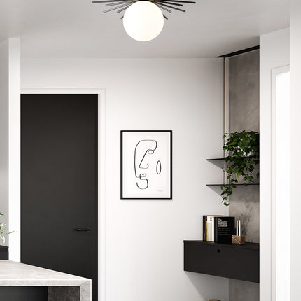 Kimphoria Mid-Century Brass / Blacken Gold Flush Mount