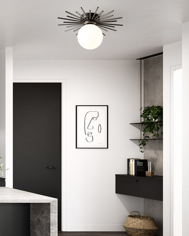 Kimphoria Mid-Century Brass / Blacken Gold Flush Mount