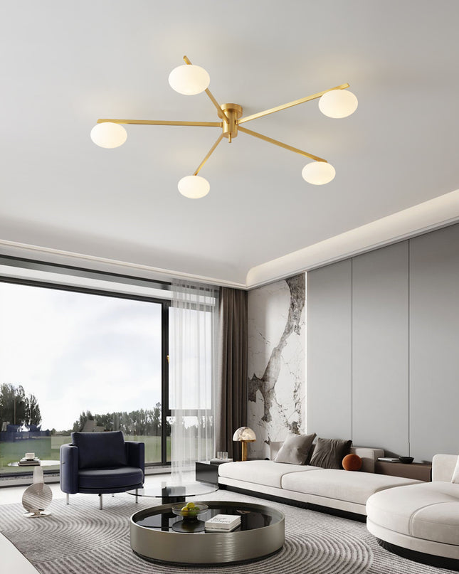 Kimphoria 3-Light / 5-Light / 6-Light Modern Minimalist Brass / Blacken Brass Flush Mount