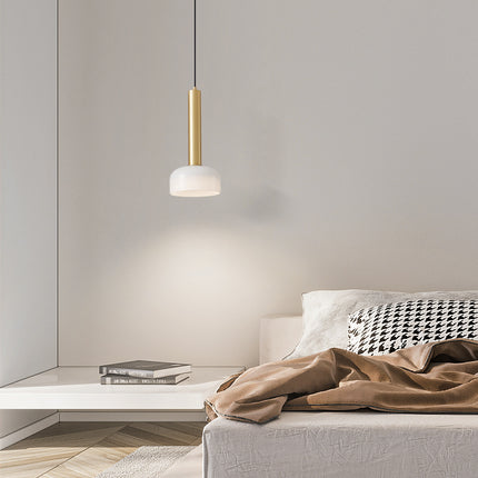 Kimphoria Modern Minimalist, Adjustable Height, 3 Color Dimmable Brass / Black Pendant