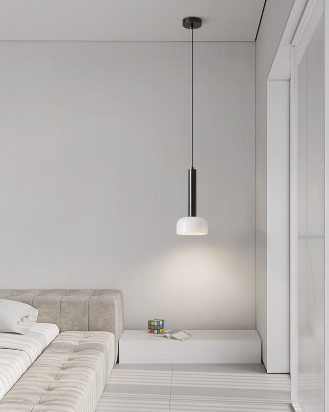 Kimphoria Modern Minimalist, Adjustable Height, 3 Color Dimmable Brass / Black Pendant