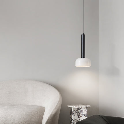 Kimphoria Modern Minimalist, Adjustable Height, 3 Color Dimmable Brass / Black Pendant