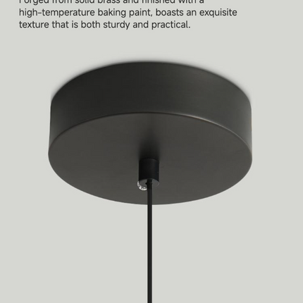 Kimphoria Modern Minimalist 3 Color Dimmable Adjustable Height Brass/Matte Black Pendant
