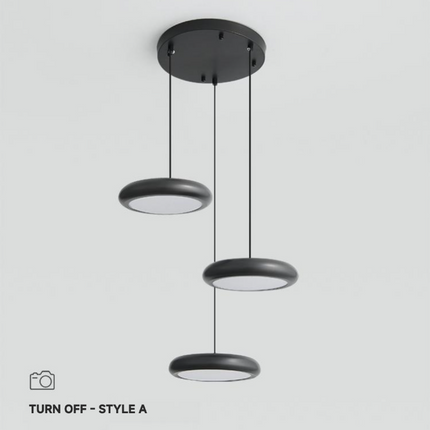 Kimphoria 3 Light Modern Minimalist 3 Color Dimmable Adjustable Height Brass/Matte Black Pendant