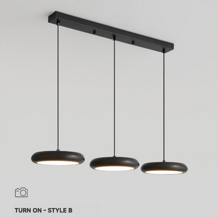 Kimphoria 3 Light Modern Minimalist 3 Color Dimmable Adjustable Height Brass/Matte Black Pendant