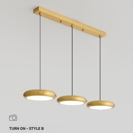Kimphoria 3 Light Modern Minimalist 3 Color Dimmable Adjustable Height Brass/Matte Black Pendant
