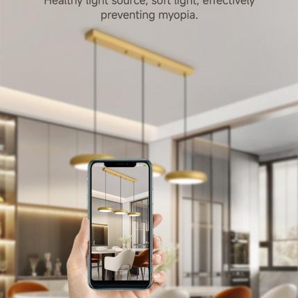 Kimphoria 3 Light Modern Minimalist 3 Color Dimmable Adjustable Height Brass/Matte Black Pendant