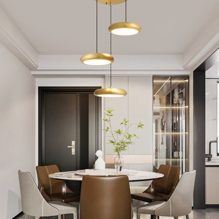 Kimphoria 3 Light Modern Minimalist 3 Color Dimmable Adjustable Height Brass/Matte Black Pendant