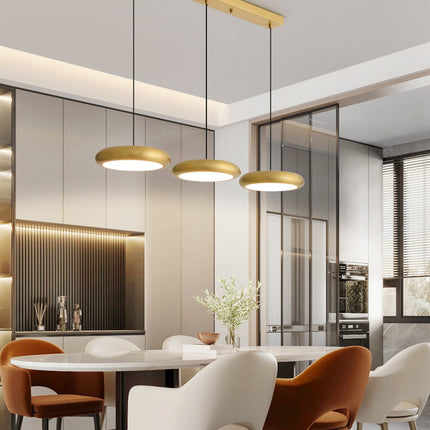 Kimphoria 3 Light Modern Minimalist 3 Color Dimmable Adjustable Height Brass/Matte Black Pendant