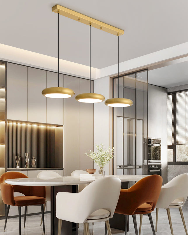 Kimphoria 3 Light Modern Minimalist 3 Color Dimmable Adjustable Height Brass/Matte Black Pendant