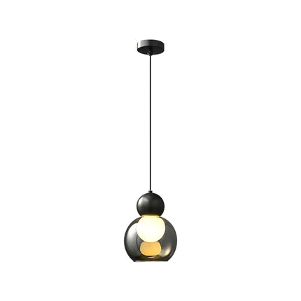 Kimphoria Modern Minimalist Adjustable Height Brass/Matte Black Pendant