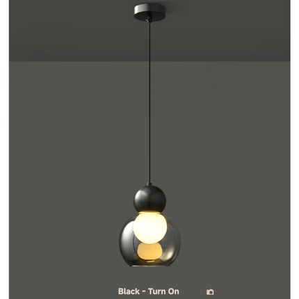 Kimphoria Modern Minimalist Adjustable Height Brass/Matte Black Pendant