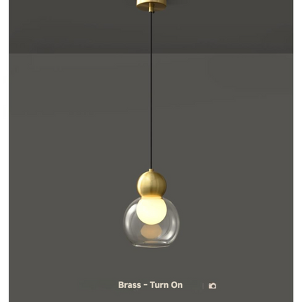 Kimphoria Modern Minimalist Adjustable Height Brass/Matte Black Pendant