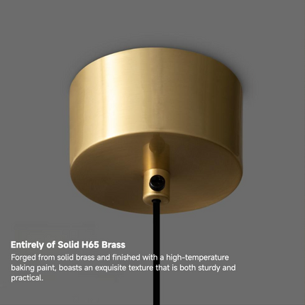 Kimphoria Modern Minimalist Adjustable Height Brass/Matte Black Pendant