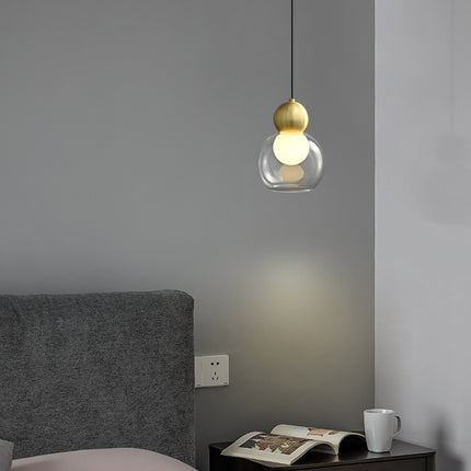 Kimphoria Modern Minimalist Adjustable Height Brass/Matte Black Pendant
