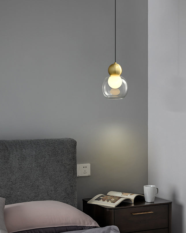 Kimphoria Modern Minimalist Adjustable Height Brass/Matte Black Pendant