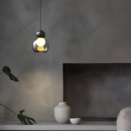 Kimphoria Modern Minimalist Adjustable Height Brass/Matte Black Pendant
