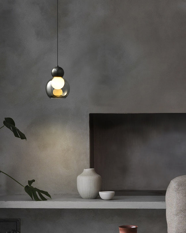 Kimphoria Modern Minimalist Adjustable Height Brass/Matte Black Pendant