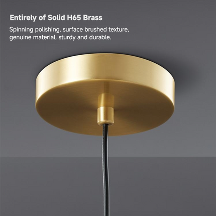 Kimphoria Modern Minimalist, Adjustable Height, Brass / Black Pendant