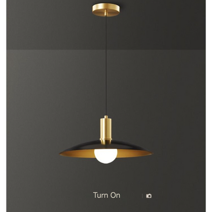 Kimphoria Modern Minimalist, Adjustable Height, Brass / Black Pendant