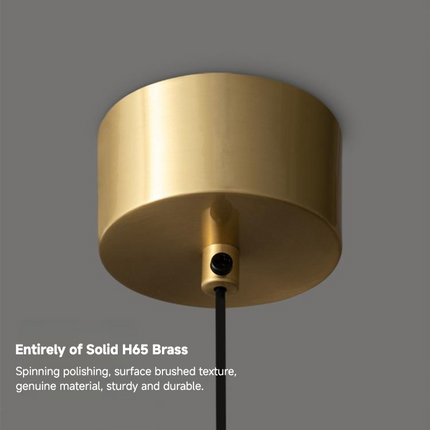 Kimphoria Modern Minimalist Adjustable Height Brass/Matte Black Pendant