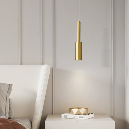 Kimphoria Modern Minimalist Adjustable Height Brass/Matte Black Pendant
