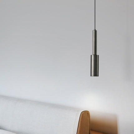 Kimphoria Modern Minimalist Adjustable Height Brass/Matte Black Pendant